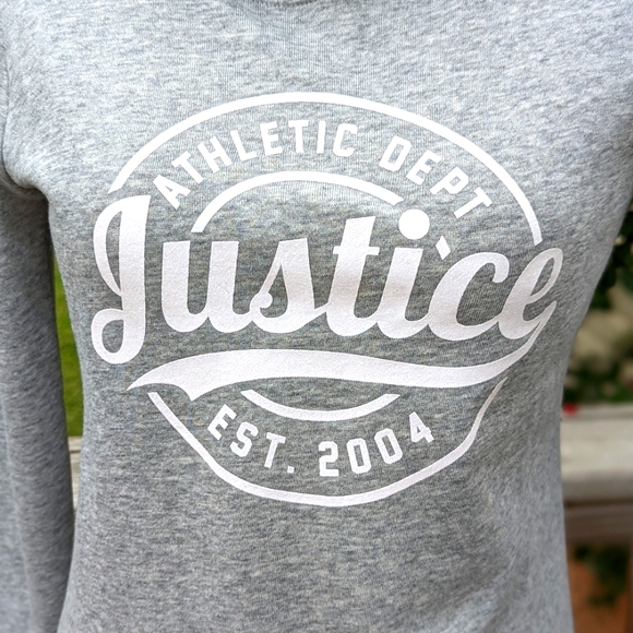 Justice heather grey fleece hoodie. NWOT. Size 12 - Picture 5 of 8
